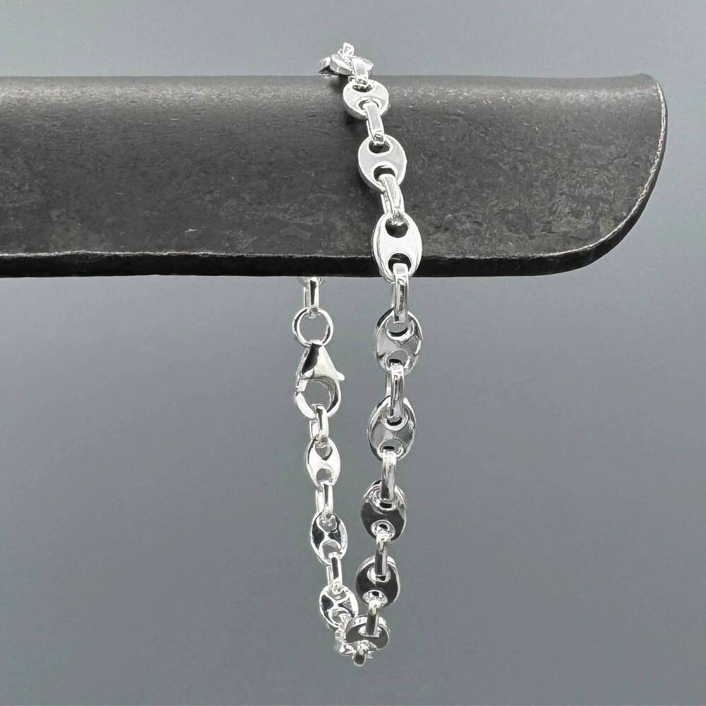 NEW SOMETHING SILVER women's puffy mariner link bracelet in silver